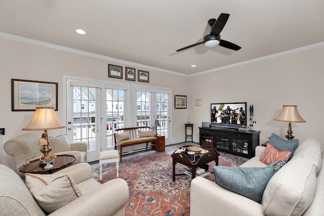 The interior of a furnished living room.
