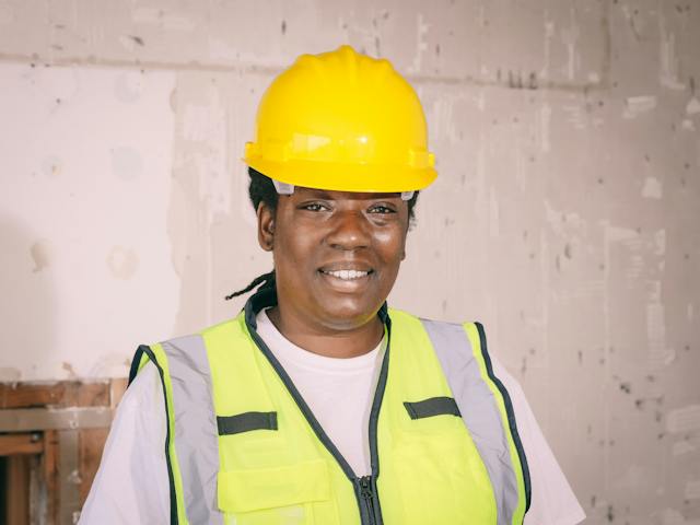 A contractor smiling.